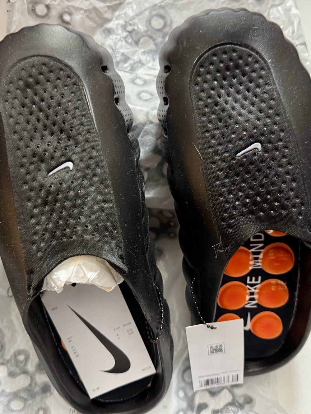 Nike Black Slip-On Foam Clog with White Swoosh